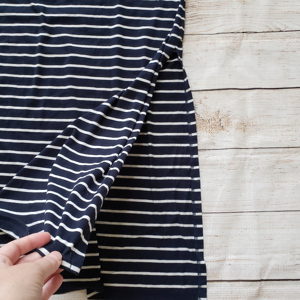 Merona Navy White Stripe Sleeveless Maxi Dress M - Picture 8 of 10